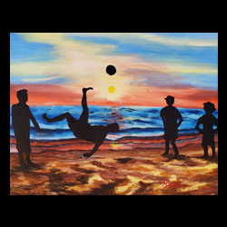 Vollyball at the Beach / Acrylic 